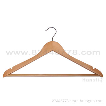 Flat wooden clothes hanger